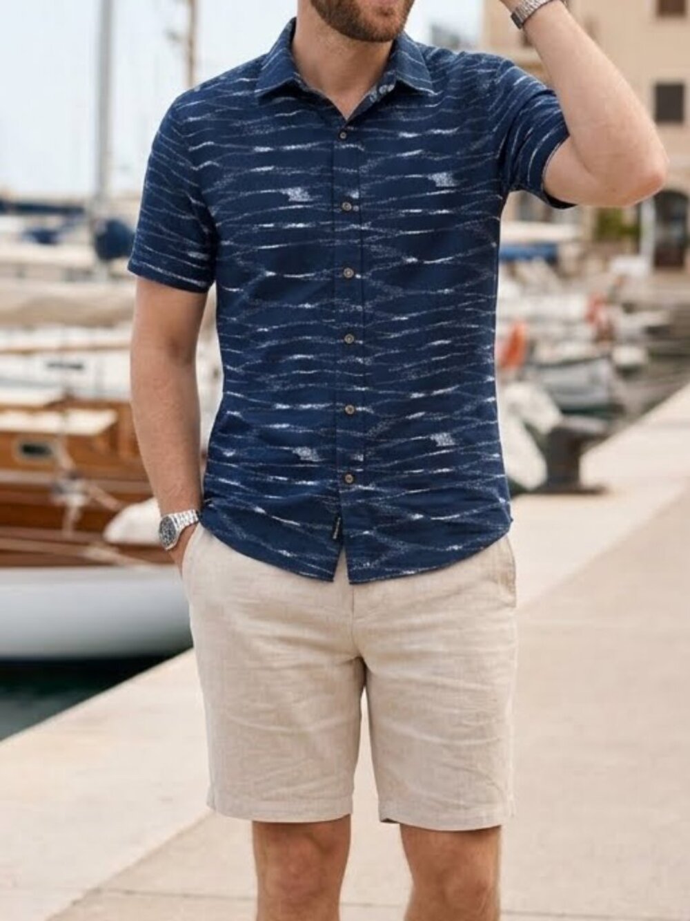 Banana Republic Men's Blue Linen Cotton Button-Up Shirt Slim Fit Size XS/XP
